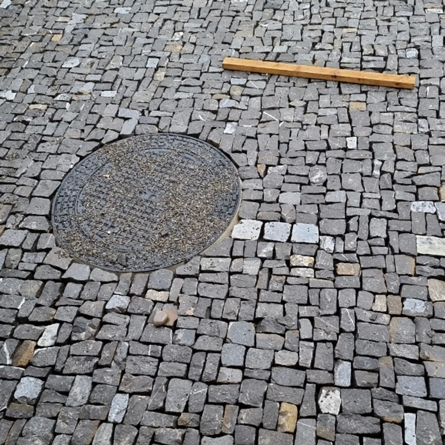 Fertig gepflästerte Einfahrt mit sauber geschlossenen Fugen